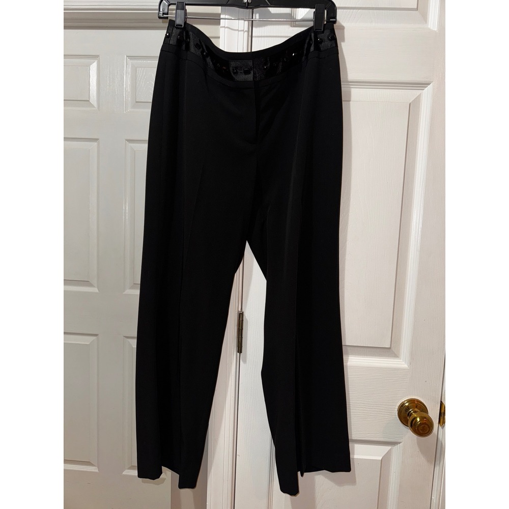 White House Black Market Women's Black‎ Dress Pants Size 8 Embellished